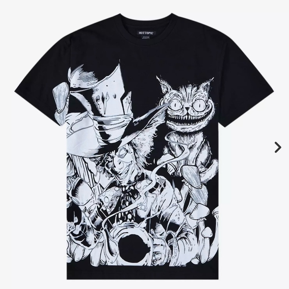 Collectible Hot Topic Dark Wonderland Mad Hatter Tee Large